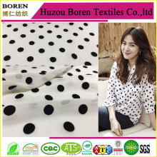 White Fabric with Black Spots Fabric Textile Chiffon Maxi Dresses